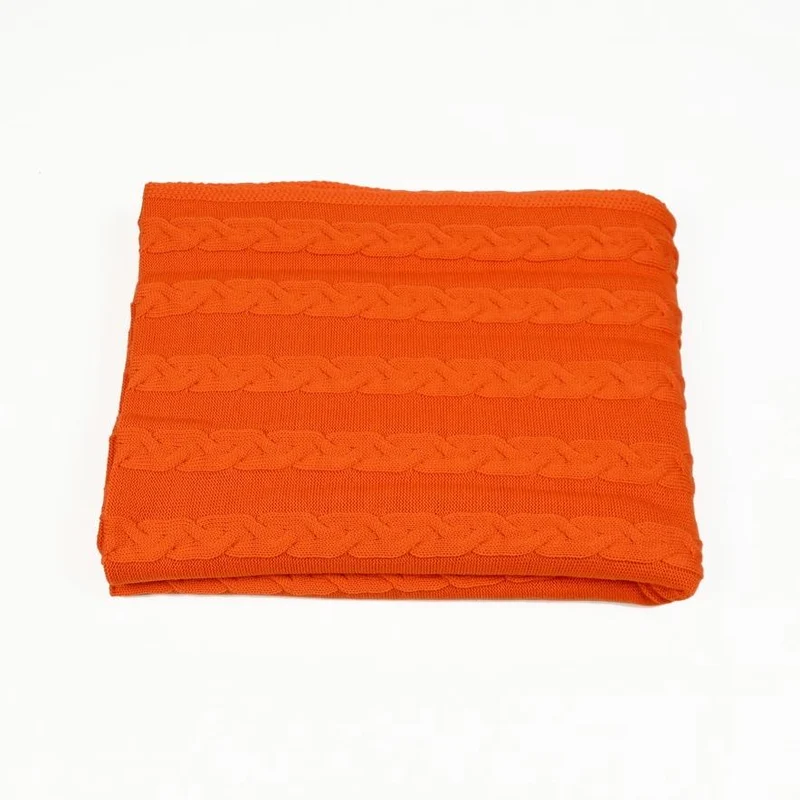 Decke 140x180cm Zopf, orange