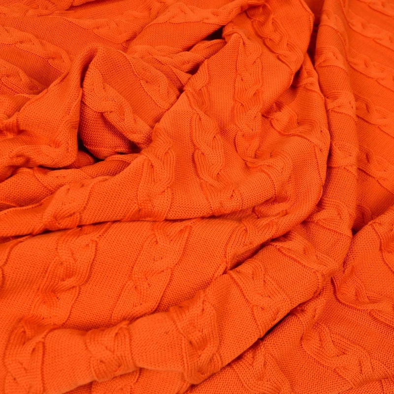 Decke 140x180cm Zopf, orange