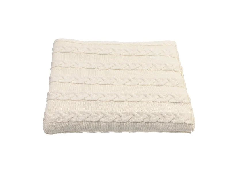 Decke 140x180cm Zopf, weiß