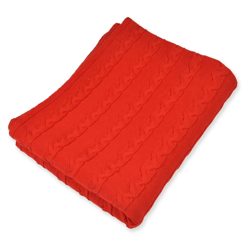 Decke 140x180cm Zopf, rot