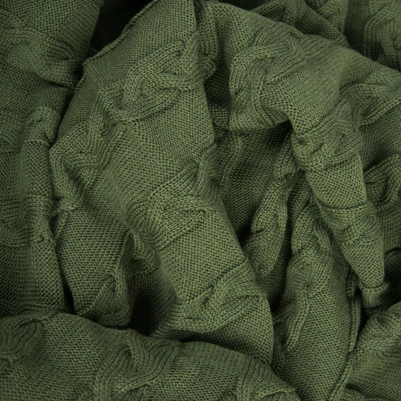 Decke 140x180cm Zopf, grün