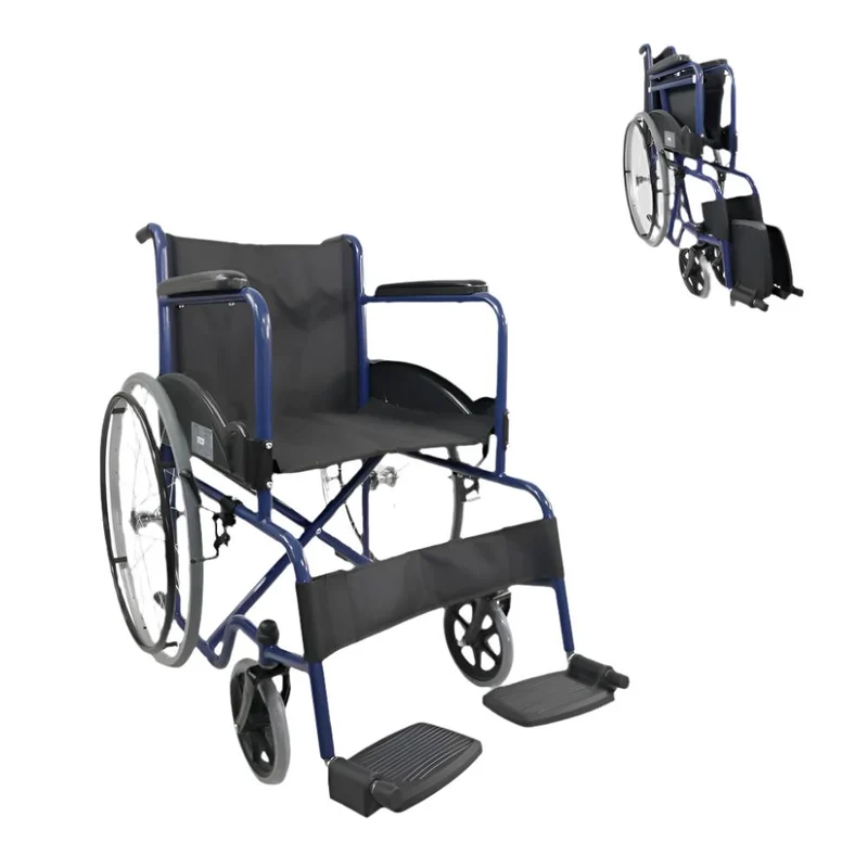 Rollstuhl | Faltbar | Große Räder | Widerstandsfähig | Blau | Modell: Alcazaba | Mobiclinic