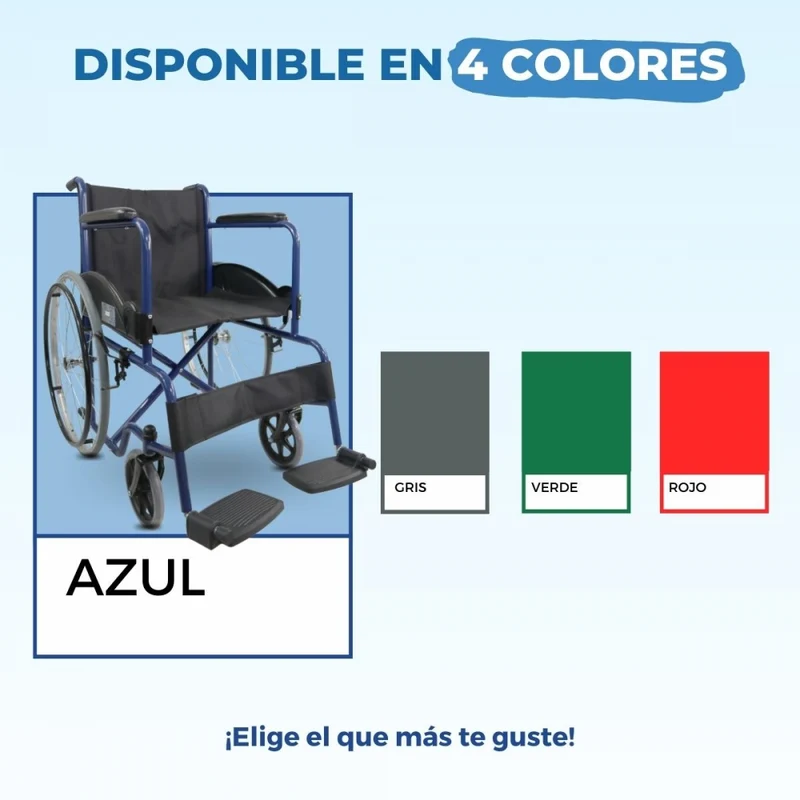 Rollstuhl | Faltbar | Große Räder | Widerstandsfähig | Blau | Modell: Alcazaba | Mobiclinic