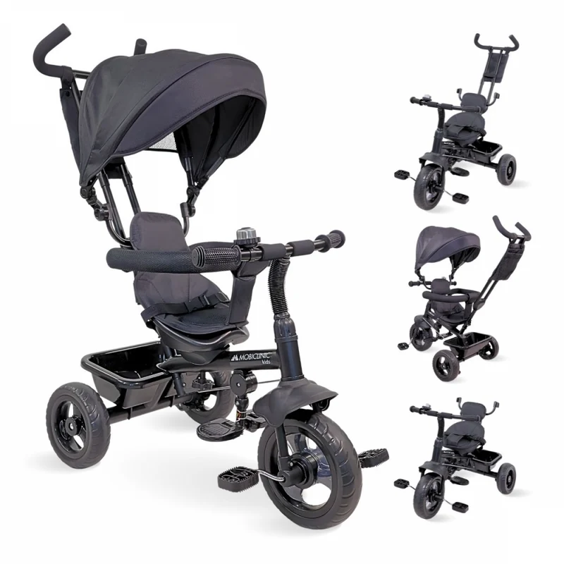 3 in 1 Dreirad | Evolutiv | Verstellbar | Max 25 kg | 18 Monate bis 5 Jahre | Leichtgewicht | LULU Schwarz | Mobiclinic