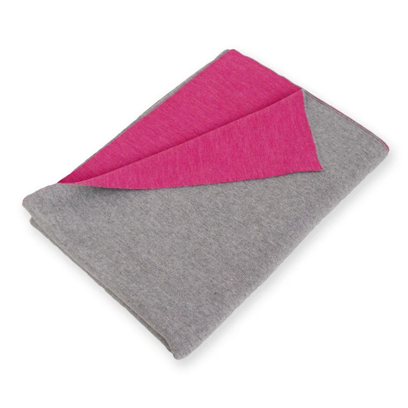 Decke 140x180cm Doubleface, grau/magenta