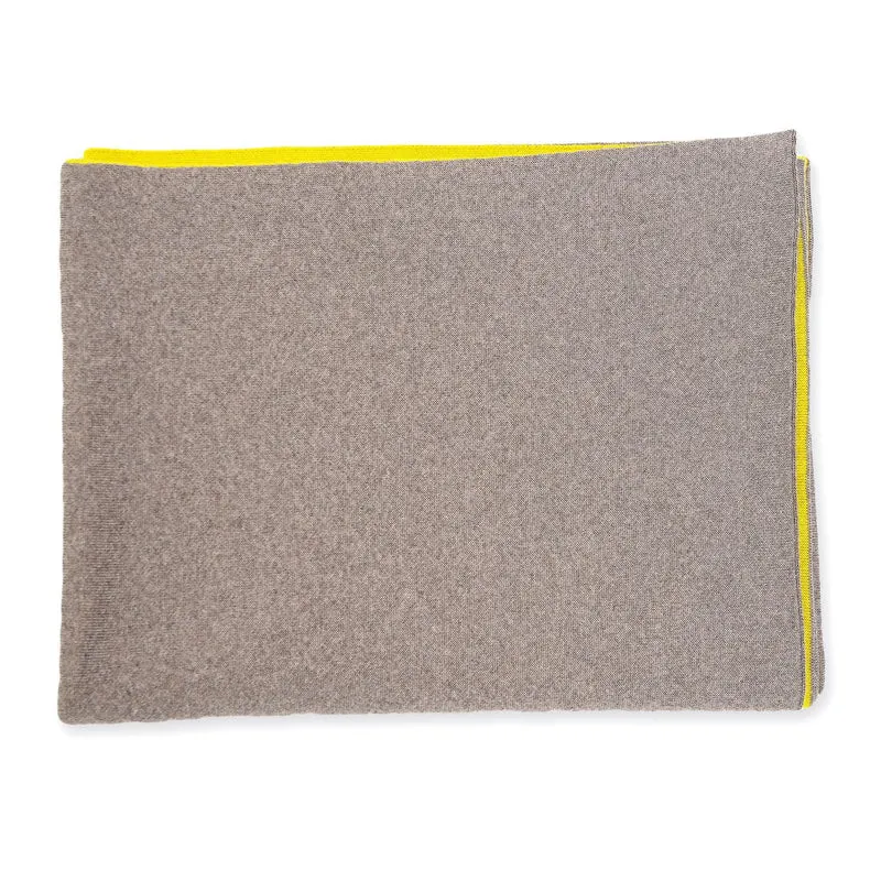 Decke 140x180cm Doubleface, beige/gelb