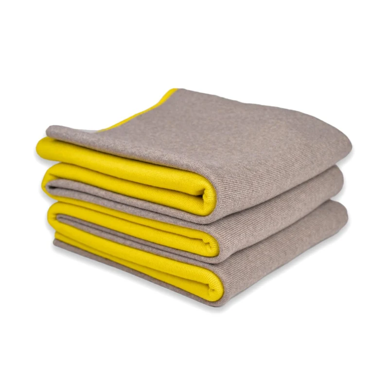 Decke 140x180cm Doubleface, beige/gelb