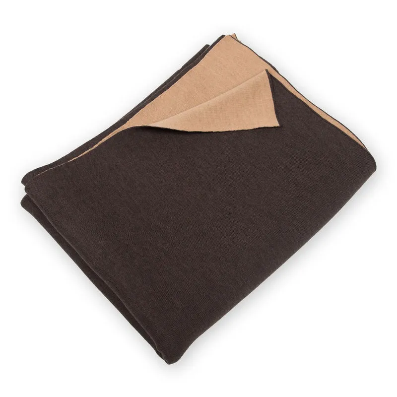 Decke 140x180cm Doubleface, braun/camel