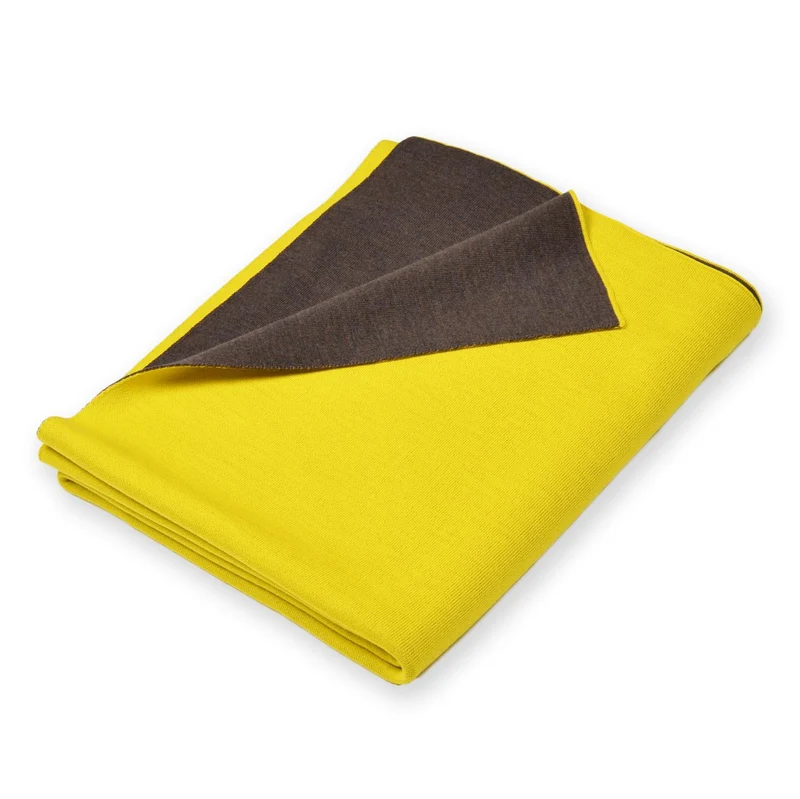 Decke 140x180cm Doubleface, gelb/braun