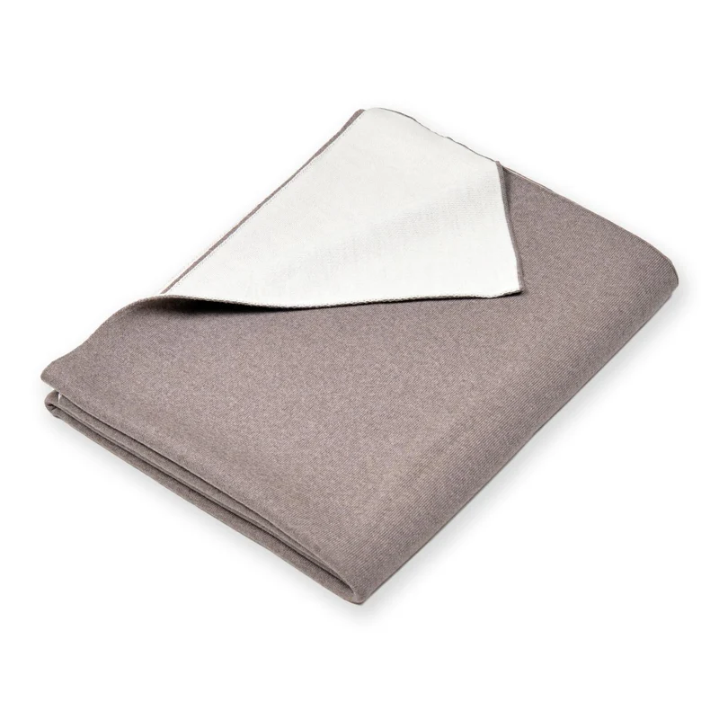 Decke 140x180cm Doubleface, beige/weiß