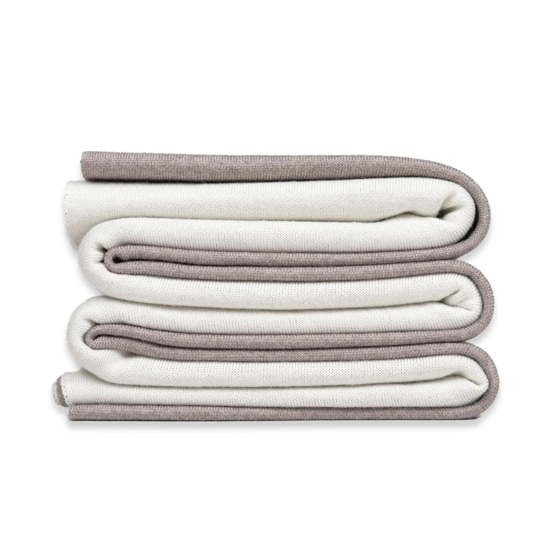 Decke 140x180cm Doubleface, beige/weiß