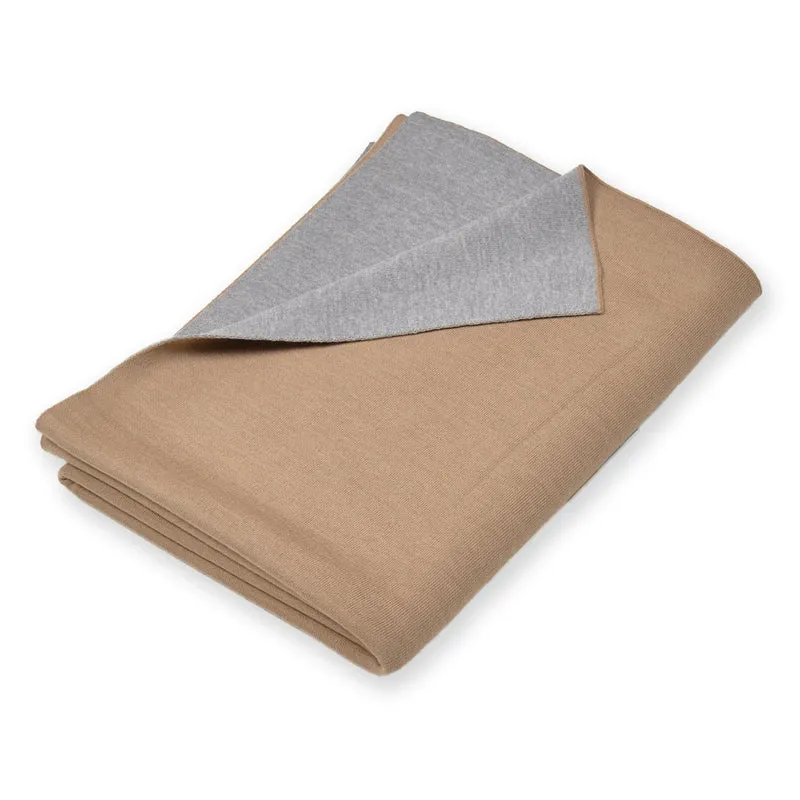 Decke 140x180cm Doubleface, camel/grau