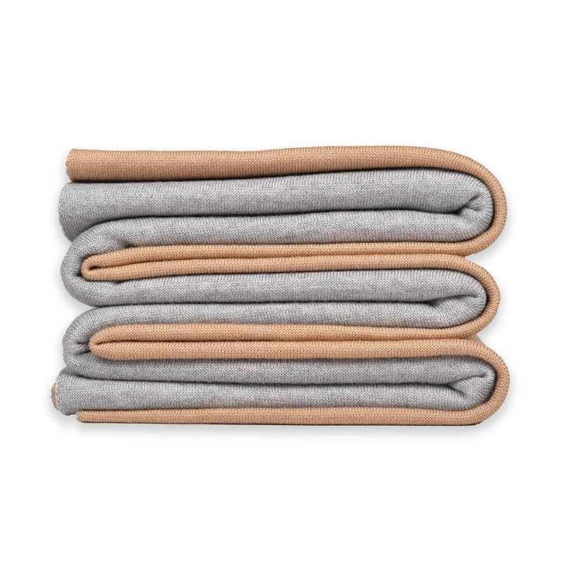Decke 140x180cm Doubleface, camel/grau