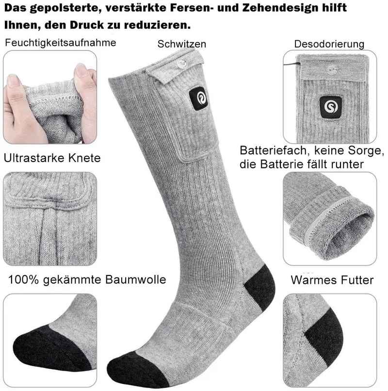 Savior Beheizbare Socken mit 7,4V Akku – Wiederaufladbare Heizsocken für Damen & Herren