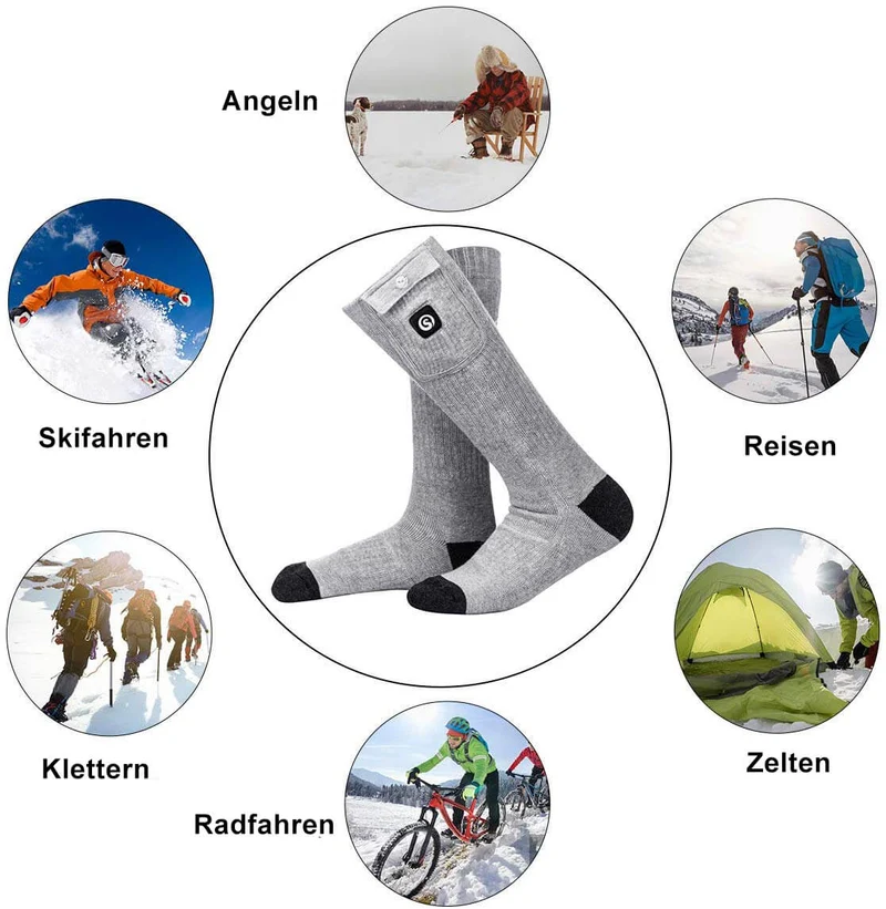 Savior Beheizbare Socken mit 7,4V Akku – Wiederaufladbare Heizsocken für Damen & Herren