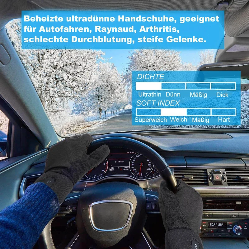 Savior wiederaufladbare elektrische Heizhandschuhe Innenfutter mit Touchscreen-fähigen Fingerspitzen