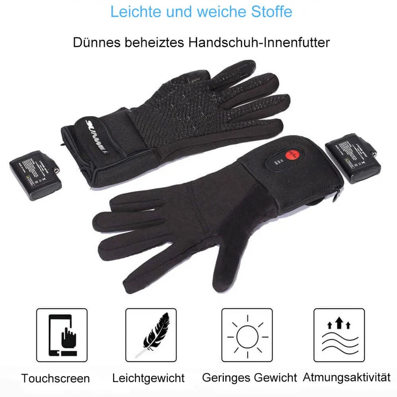 Savior wiederaufladbare elektrische Heizhandschuhe Innenfutter mit Touchscreen-fähigen Fingerspitzen