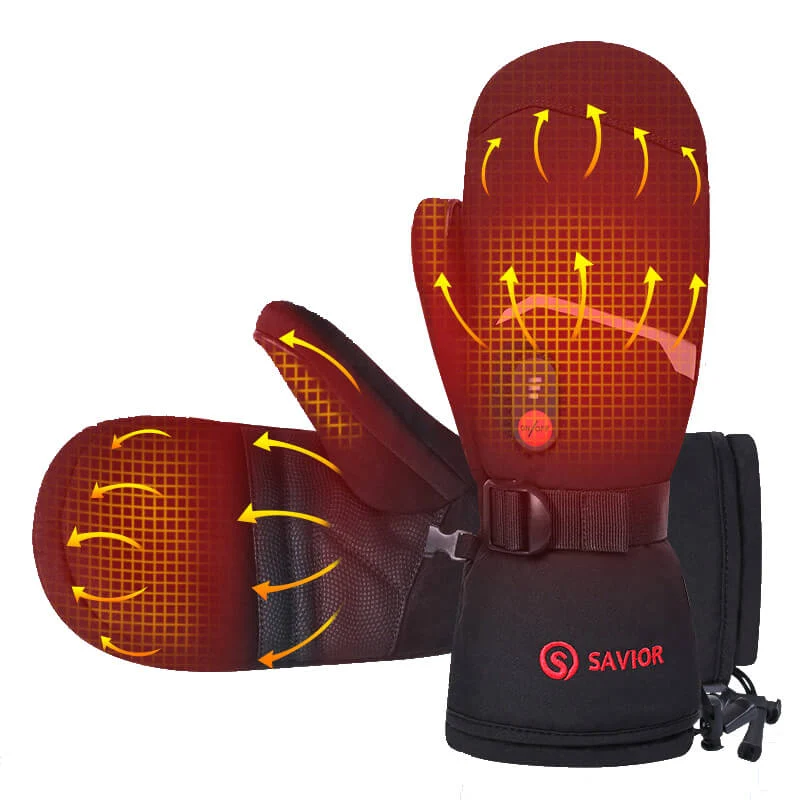 Savior Beheizte Fäustlinge - 7.4V Elektrisch Wiederaufladbar | Für Ski, Wandern & Outdoor