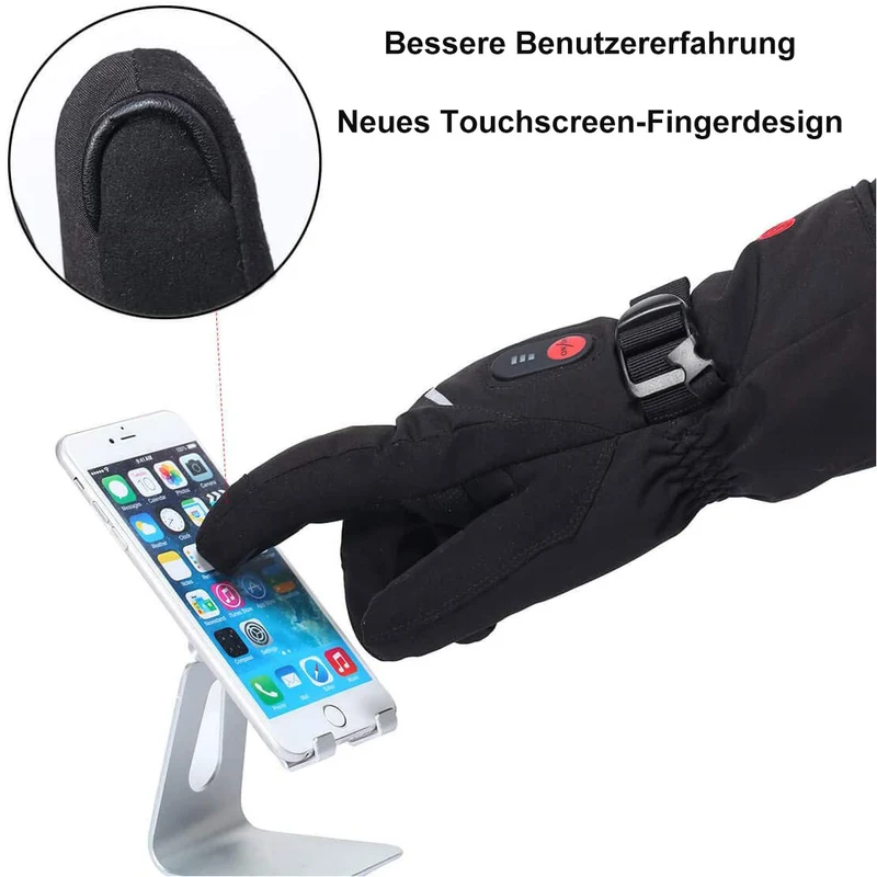 Savior Beheizbare Handschuhe Unisex – Elektrisch & Wiederaufladbar, IPx4 Wasserdicht, 2200mAh Akku