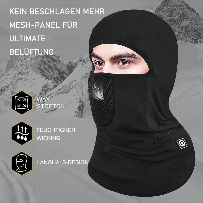 Savior Wiederaufladbare Wärmemaske | 7.4V Batterie Ski Gesichtsmaske Beheizte Mütze