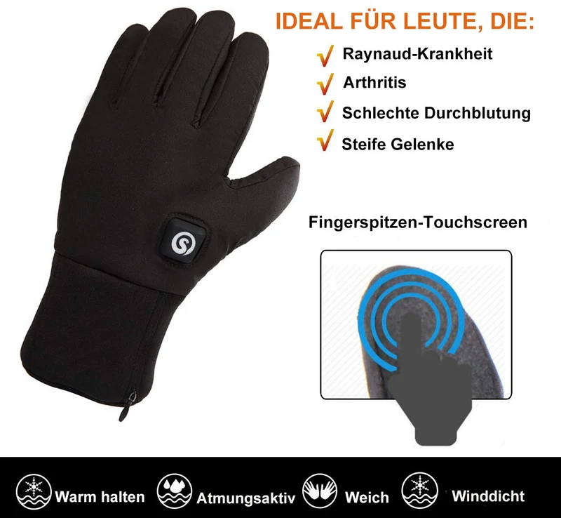 Wiederaufladbare Batterie Beheizte Handschuhe | Unisex Moderate Dicke Hand Warmer Retter Beheizte Handschuhe
