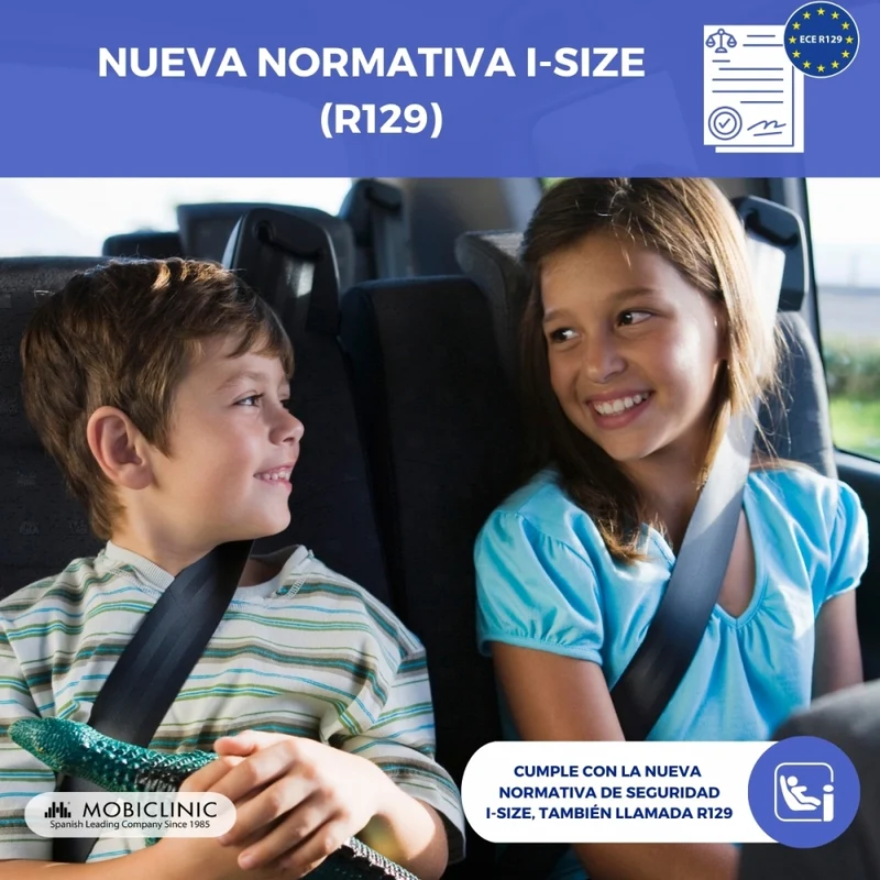 Kindersitzerhöhung | i-Size | 125-150 cm | Verstellbares ISOFIX | abnehmbar | Flaschenhalter | Lionfix Basic | Mobiclinic
