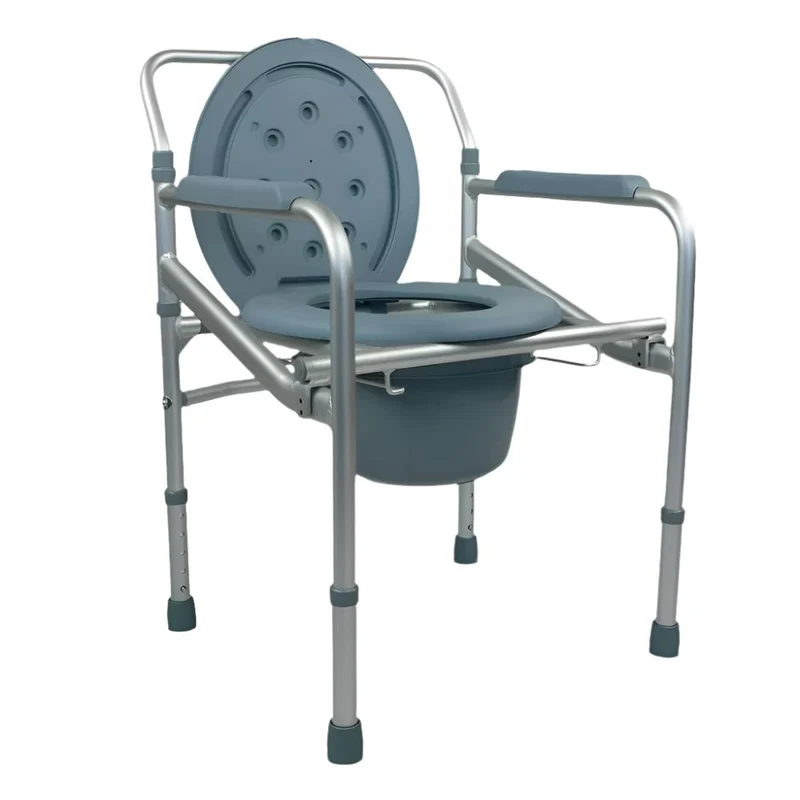 Toilettenstuhl | Faltbar | Mit Deckel | Höhenverstellbar | Aluminium | Gepolsterte Armlehnen | Mar | Mobiclinic