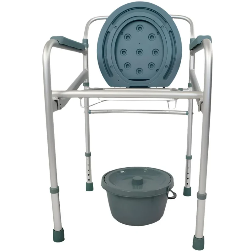 Toilettenstuhl | Faltbar | Mit Deckel | Höhenverstellbar | Aluminium | Gepolsterte Armlehnen | Mar | Mobiclinic