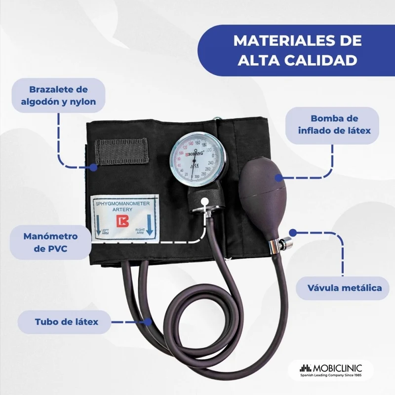 Manuelles Arm Tensiometer und Stethoskop Pack | Aluminium Doppelglockenstethoskop | Mobiclinic