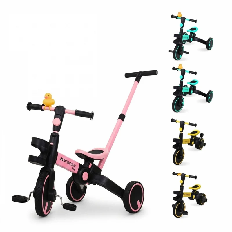 5-in-1 Dreirad | Umbaubar | Verstellbar | Max. 25 kg | Leichtgewicht | 1,5–5 Jahre | Rosa | Chase | Mobiclinic
