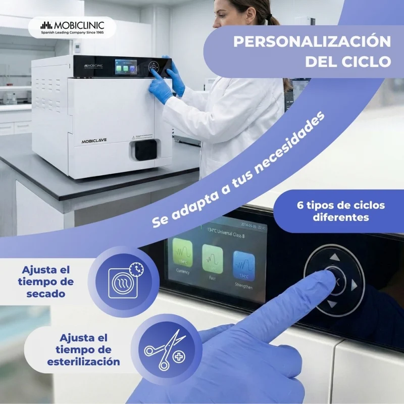 Autoklav Klasse B 17l | 360°-Sterilisation mit 99% | LCD-Display | USB-, SD- und Druckeranschluss | Mobiclave Plus | Mobiclinic