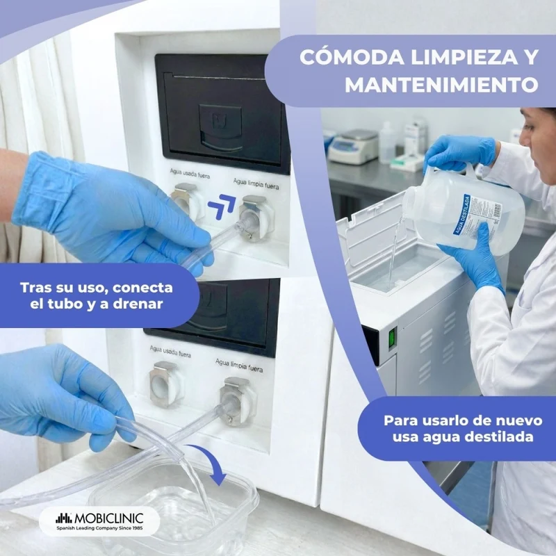 Autoklav Klasse B 17l | 360°-Sterilisation mit 99% | LCD-Display | USB-, SD- und Druckeranschluss | Mobiclave Plus | Mobiclinic