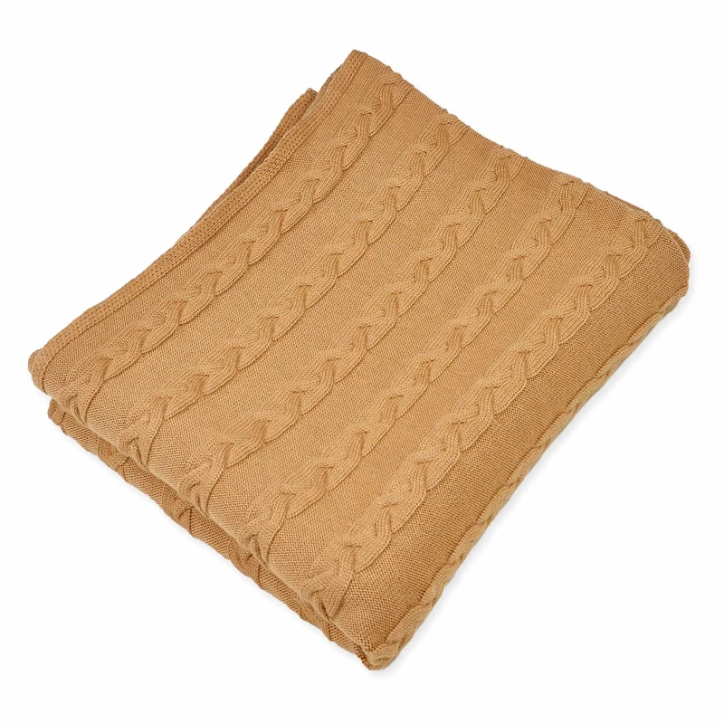 Decke 140x180cm Zopf, camel