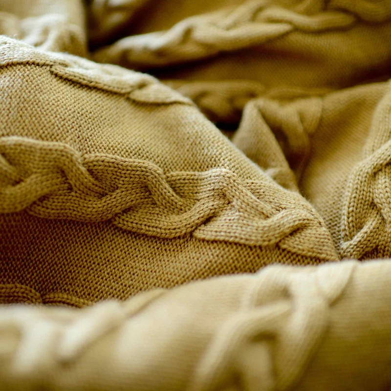 Decke 140x180cm Zopf, camel