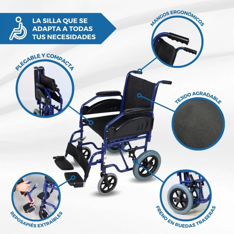 Rollstuhl | Premium | Faltbar | Abnehmbare Armlehnen und Fußstützen | Schwarz | Maestranza | Mobiclinic