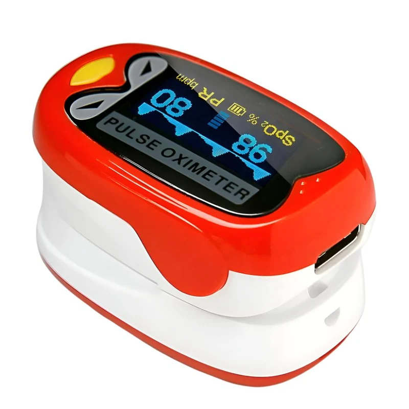 Pulsoximeter Kinder | Plethysmographische Welle | Lustiges Vogeldesign | Sicher und zuverlässig | Mobiclinic