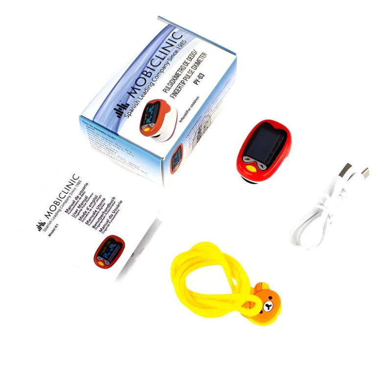 Pulsoximeter Kinder | Plethysmographische Welle | Lustiges Vogeldesign | Sicher und zuverlässig | Mobiclinic
