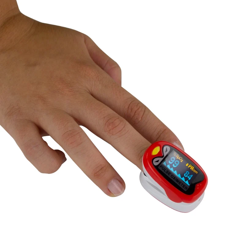 Pulsoximeter Kinder | Plethysmographische Welle | Lustiges Vogeldesign | Sicher und zuverlässig | Mobiclinic
