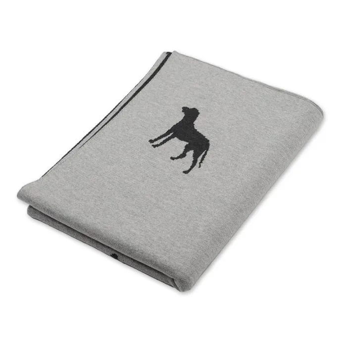 Decke 140x180cm Dogs, grau/dunkelgrau