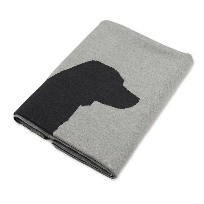 Decke 140x180cm Dog, grau/dunkelgrau