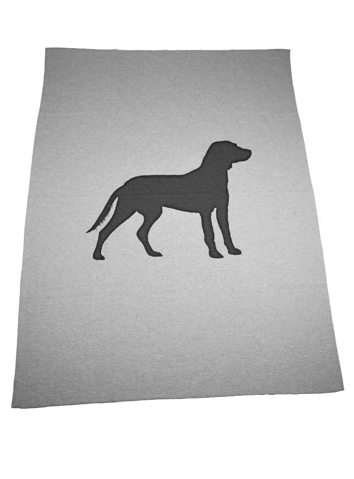 Decke 140x180cm Dog, grau/dunkelgrau