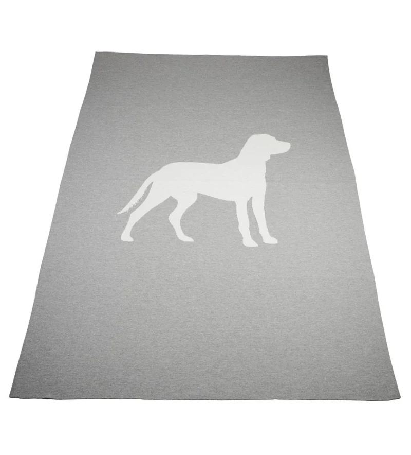 Decke 140x180cm Dog, grau/weiß