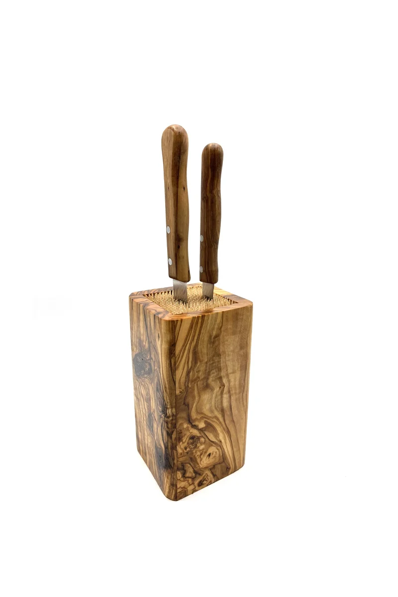 Messerblock DESIGN aus Olivenholz