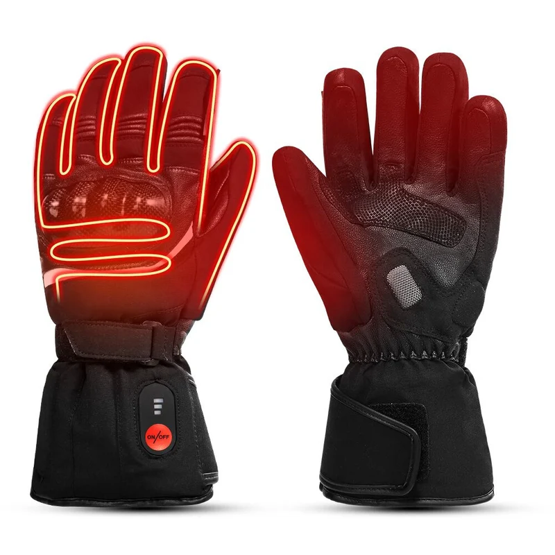 Savior Beheizte Handschuhe – Premium Leder – Motorrad & Skifahren – 7.4V Akku – Wind- & Wasserdicht