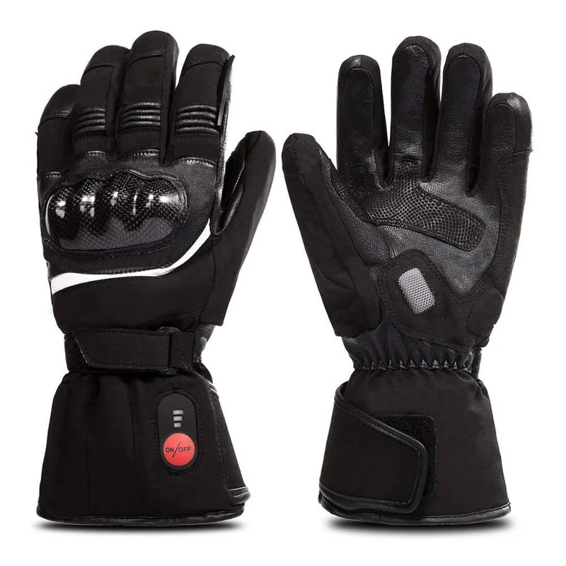 Savior Beheizte Handschuhe – Premium Leder – Motorrad & Skifahren – 7.4V Akku – Wind- & Wasserdicht
