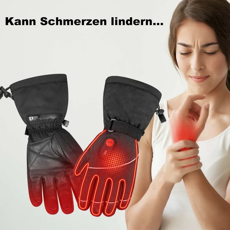 Savior Dicke Beheizte Lederhandschuhe | Leder Hand Warming Handschuhe