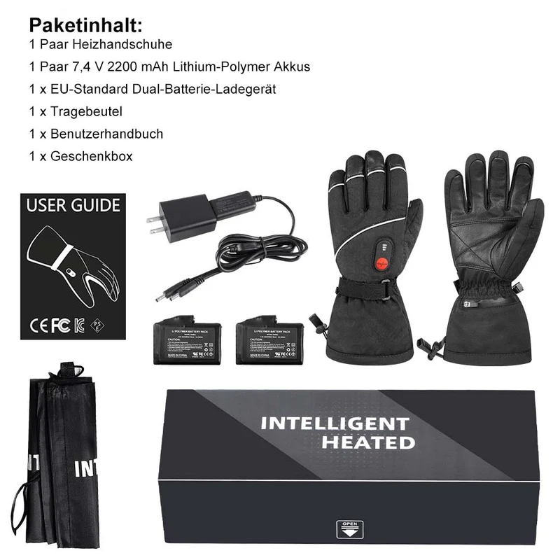 Savior Dicke Beheizte Lederhandschuhe | Leder Hand Warming Handschuhe