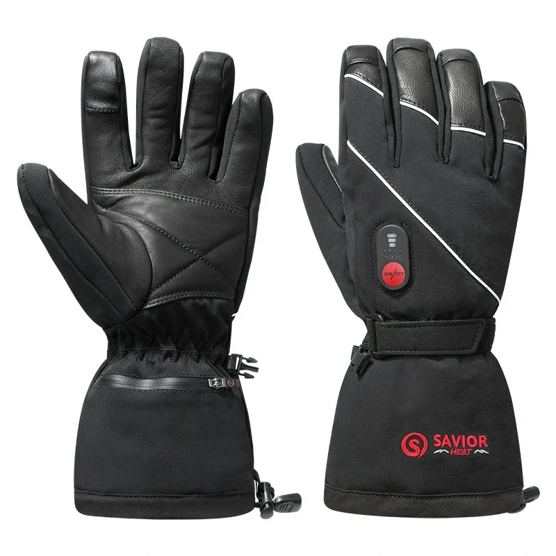 Savior Dicke Beheizte Lederhandschuhe | Leder Hand Warming Handschuhe