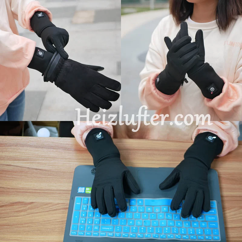 Savior Beheizbare Unterziehhandschuhe – Dünne Heizhandschuhe mit Touchscreen für Damen & Herren