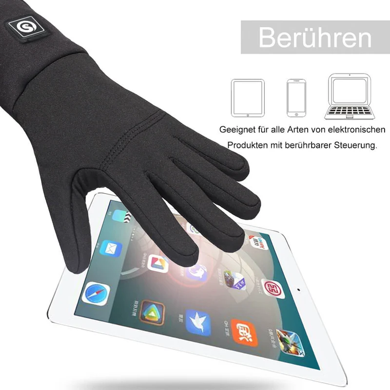 Savior Beheizbare Unterziehhandschuhe – Dünne Heizhandschuhe mit Touchscreen für Damen & Herren
